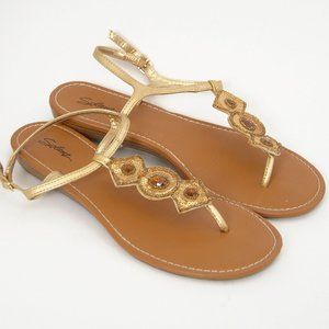 Ladies Solanz Jeweled Sandals Shoes Size 9 1/2